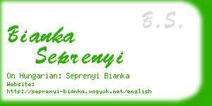bianka seprenyi business card